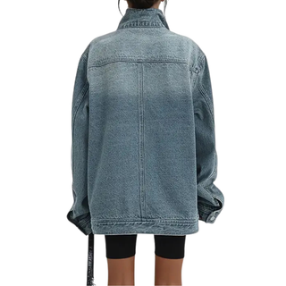 Trendy asymmetric button street-style jacket for women | Sarah