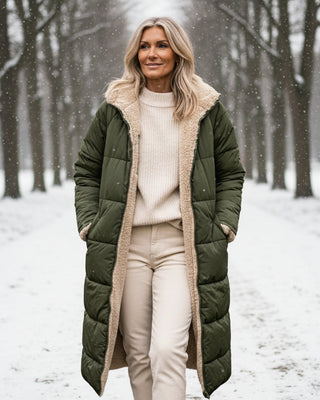 Warm sherpa-lined winter coat for women | Eleanor