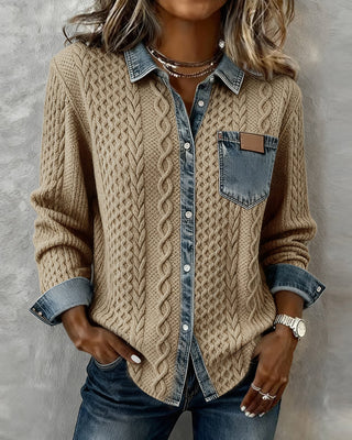 Classic knitted denim-look everyday jumper for women | Juliane