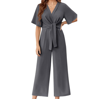 Elegant summer tie-knot everyday jumpsuit for women | Gabriella