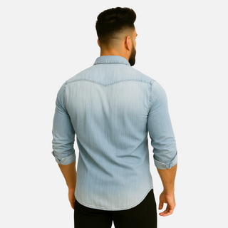 Classic casual denim everyday shirt for men