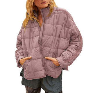 Lightweight compact zip puffer jacket for women | April