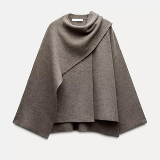 Emma Asymmetric Wool Poncho – Elegant Winter Layer