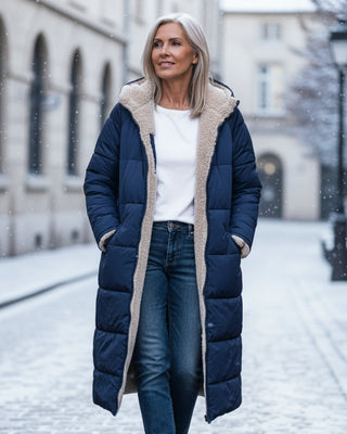 Warm sherpa-lined winter coat for women | Eleanor