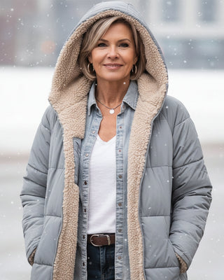 Warm sherpa-lined winter coat for women | Eleanor