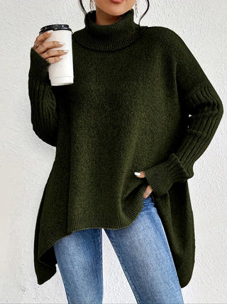 Oversized knit turtleneck everyday jumper for women | Elowen
