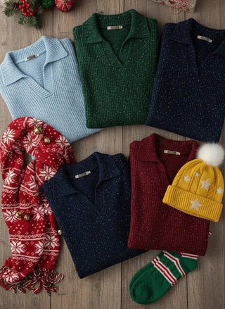 Classic polo-neck everyday knit sweater for women | Léonie