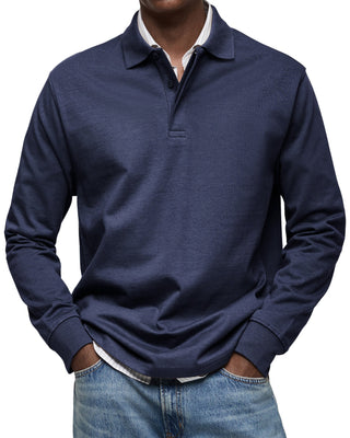 Classic long-sleeve relaxed polo shirt for men | Gary
