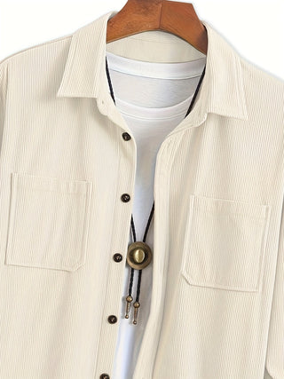 Classic textured cord everyday overshirt for men | Ellison