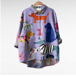 Artistic button-up shirt with relaxed silhouette for women | Audrey