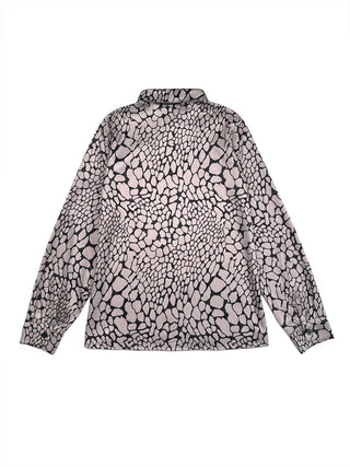 Contrast Snakeskin Lapel Blouse | Arlena
