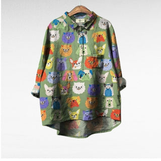 Artistic button-up shirt with relaxed silhouette for women | Audrey