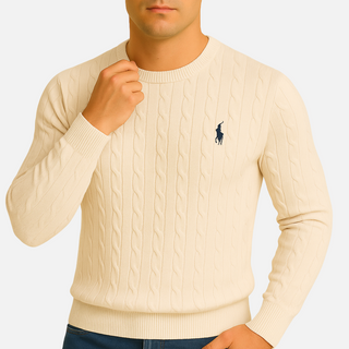 Classic cable-knit pullover everyday jumper for men