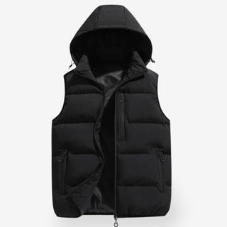 Warm hooded everyday bodywarmer gilet for men