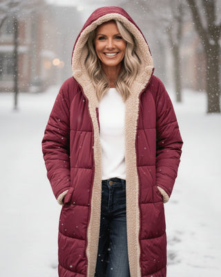 Warm sherpa-lined winter coat for women | Eleanor