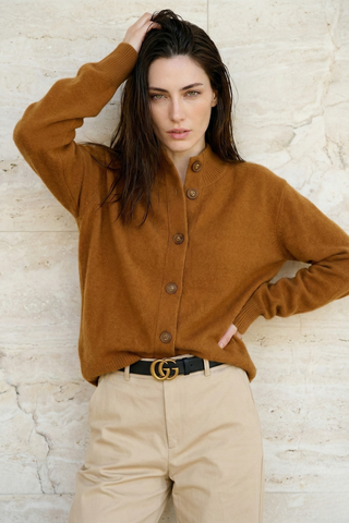 Madison Avenue Button-Up Cashmere Blend Cardigan