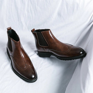 Alden Genuine Leather Chelsea Boots | Timeless Brogue Detail