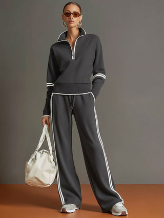 Sport-luxe half-zip co-ord set for women | Zerina