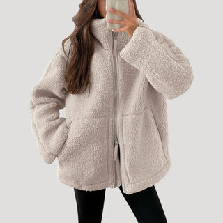 Teddy fleece zip-up jacket for women | Noelle