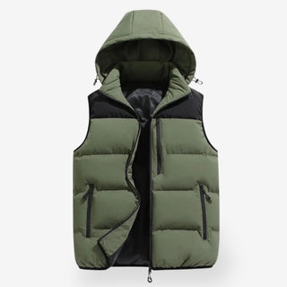 Warm hooded everyday bodywarmer gilet for men