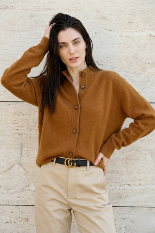 Madison Avenue Button-Up Cashmere Blend Cardigan