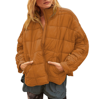 Lightweight compact zip puffer jacket for women | April