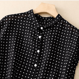 Irena Polka Dot Linen Blouse