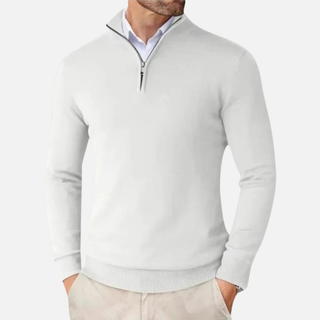 Classic cashmere quarter-zip everyday jumper for men