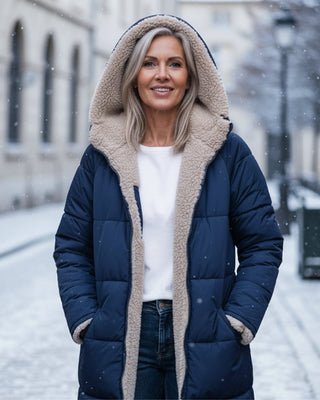 Warm sherpa-lined winter coat for women | Eleanor