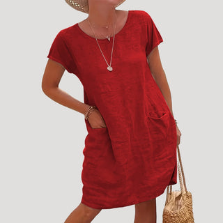 Short-sleeve summer midi dress for women | Isla