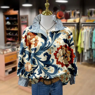 Classy vintage floral printed everyday blouse for women | Serenity