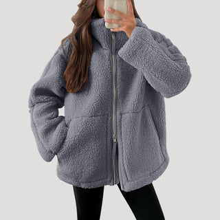 Teddy fleece zip-up jacket for women | Noelle
