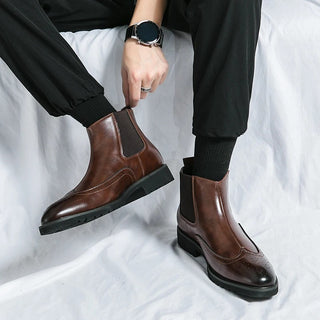 Alden Genuine Leather Chelsea Boots | Timeless Brogue Detail