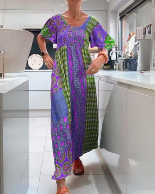 Colourful relaxed bohemian everyday dress for women | Corinne