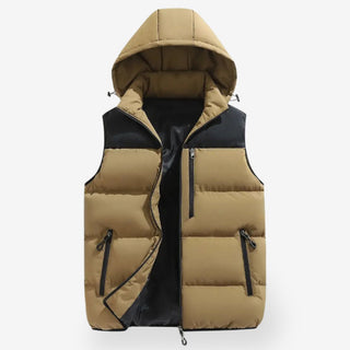 Warm hooded everyday bodywarmer gilet for men