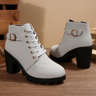Chic lace-up chunky ankle boots for women | Katni