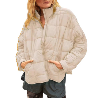 Lightweight compact zip puffer jacket for women | April