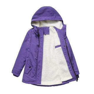 Thick hooded quilted-lining winter coat for women | Amina