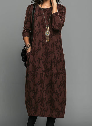 Elegant winter dress with long sleeves for women | Dina