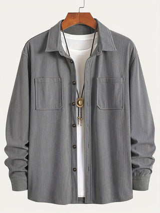 Classic textured cord everyday overshirt for men | Ellison