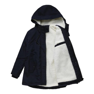 Thick hooded quilted-lining winter coat for women | Amina