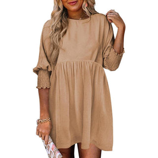 Casual crew-neck loose-fit mini dress for women | Mirasol