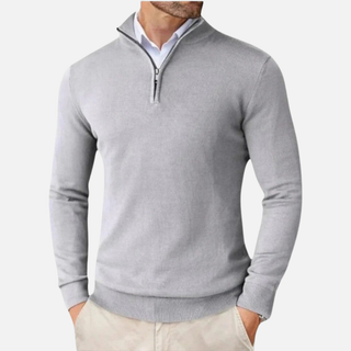 Classic cashmere quarter-zip everyday jumper for men