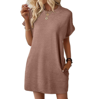 Casual minimalist round-neck summer dress for women | Evasha