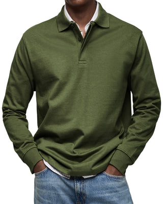 Classic long-sleeve relaxed polo shirt for men | Gary