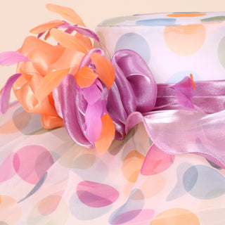 Multicolor Polka Dot Wide Brim Organza Hat | Rosavelle