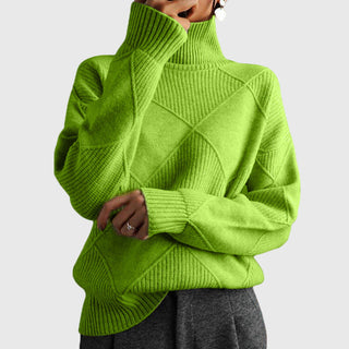 Geometric Turtleneck Sweater – Refined Modern Silhouette | Angela