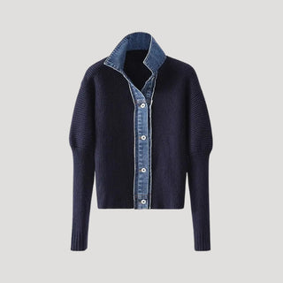 Knit cardigan with contrast trim for women | Selene