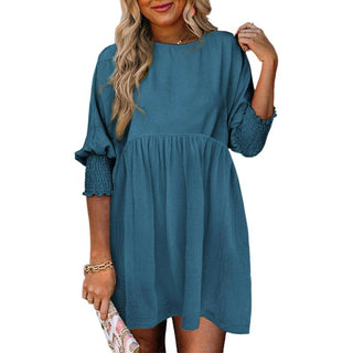 Casual crew-neck loose-fit mini dress for women | Mirasol