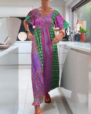Colourful relaxed bohemian everyday dress for women | Corinne